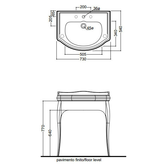 Раковина с консолью Kerasan Retro 75 см 104701*1 - фото, картинка 8 Раковина с консолью Kerasan Retro 75 см 104701*1 - фото 8