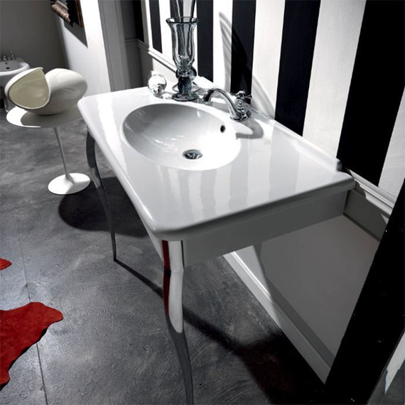 Раковина на ножках Kerasan Retro 100 см 1049K0 bi*1 cr legs - фото 3