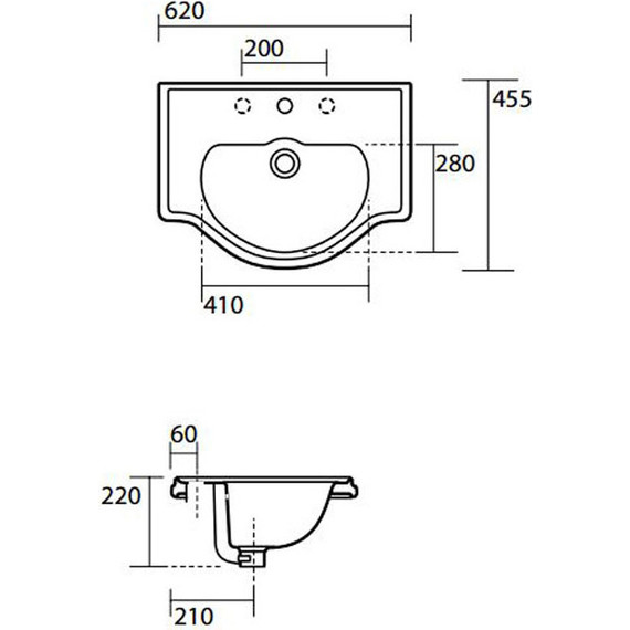 Раковина врезная на столешницу Kerasan Retro 60 см 103001*1 - фото 6