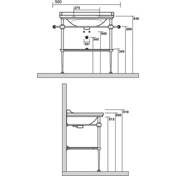 Раковина с консолью Kerasan Waldorf 80 см 4141K1bi/cr*1 - фото 7