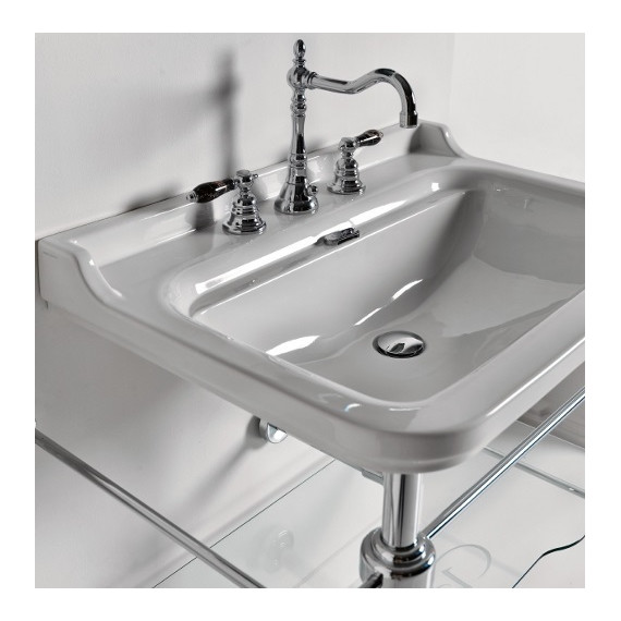 Раковина с консолью Kerasan Waldorf 80 см 4141K1bi/cr*1 - фото 2