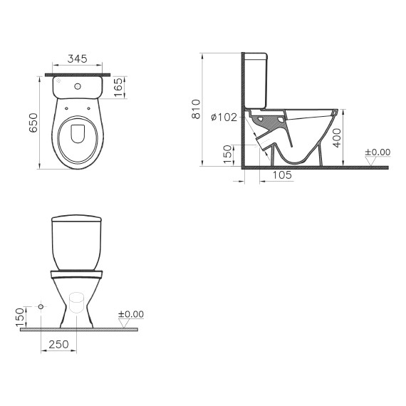 Унитаз-компакт Vitra Norm Blanc 9837B099-7201 с крышкой термопласт с микролифтом - фото, картинка 5 Унитаз-компакт Vitra Norm Blanc 9837B099-7201 с крышкой термопласт с микролифтом - фото 5