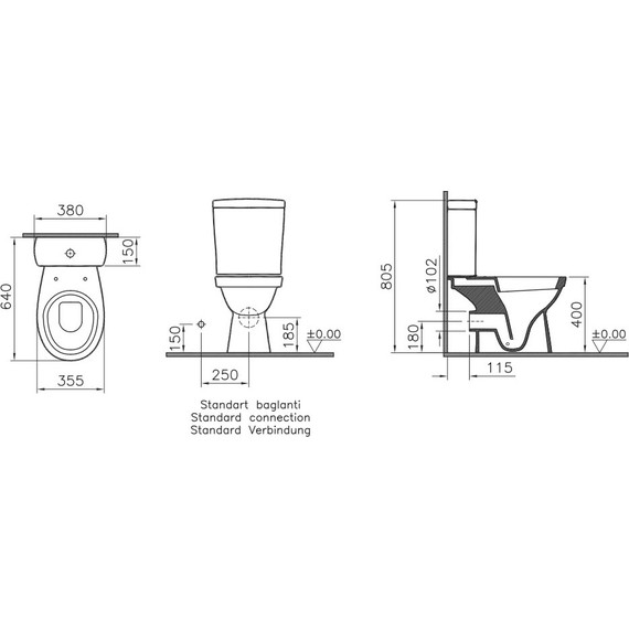 Унитаз-компакт Vitra Norm Eisberg 9844B099-7202 с крышкой микролифт - фото, картинка 2 Унитаз-компакт Vitra Norm Eisberg 9844B099-7202 с крышкой микролифт - фото 2