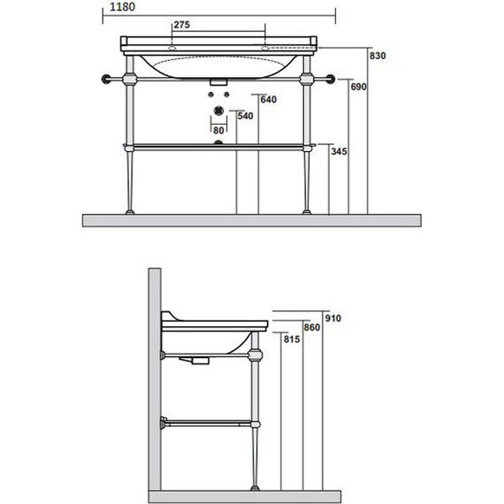 Раковина с консолью Kerasan Waldorf 100 см 4142K1bi/cr*1 - фото 11