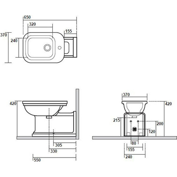Биде напольное Kerasan Waldorf Prolungato 4120K1bi/cr*1 - фото 7