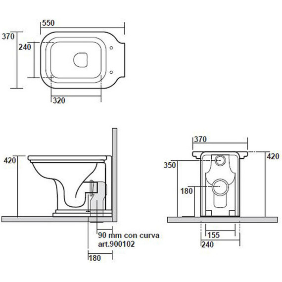 Унитаз приставной Kerasan Waldorf 411801bi - фото 6