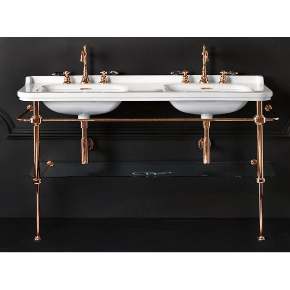 Раковина с консолью двойная Kerasan Waldorf 150 см 4143K1bi/cr*1 - фото, картинка 5 Раковина с консолью двойная Kerasan Waldorf 150 см 4143K1bi/cr*1 - фото 5