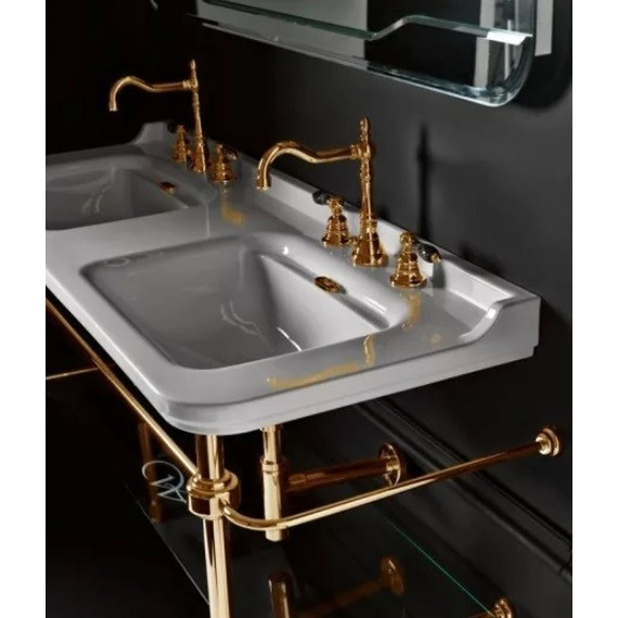 Раковина с консолью двойная Kerasan Waldorf 150 см 4143K1bi/cr*1 - фото, картинка 6 Раковина с консолью двойная Kerasan Waldorf 150 см 4143K1bi/cr*1 - фото 6