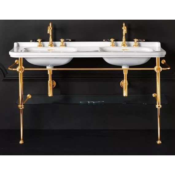 Раковина с консолью двойная Kerasan Waldorf 150 см 4143K1bi/cr*1 - фото, картинка 7 Раковина с консолью двойная Kerasan Waldorf 150 см 4143K1bi/cr*1 - фото 7