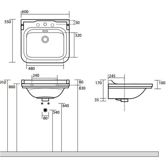 Раковина подвесная Kerasan Waldorf 60 см 4140K1bi/cr*1 - фото 8