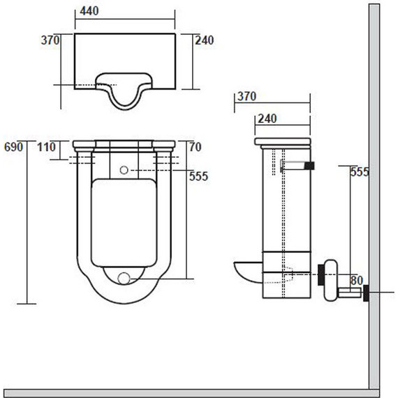 Писсуар подвесной Kerasan Waldorf 413001bi - фото 5