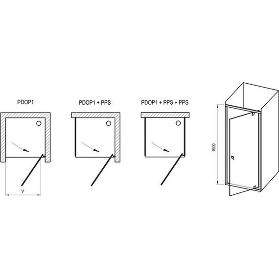 Душевая дверь Ravak Pivot PDOP1 90 см 03G70U00Z1 сатин/прозрачное - фото, картинка 6 Душевая дверь Ravak Pivot PDOP1 90 см 03G70U00Z1 сатин/прозрачное - фото 6