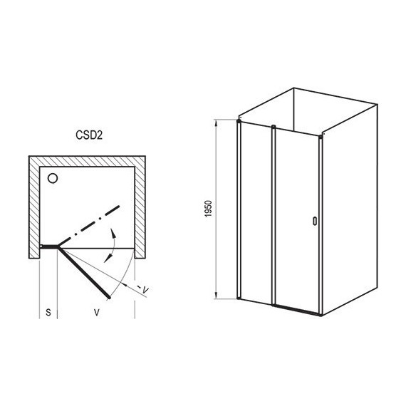 Душевая дверь Ravak Chrome CSD2 120 см 0QVGC100Z1 белый/прозрачное - фото 3