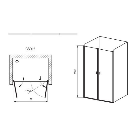 Душевая дверь Ravak Chrome CSDL2 100 см 0QVAC10LZ1 белый/прозрачное - фото 3