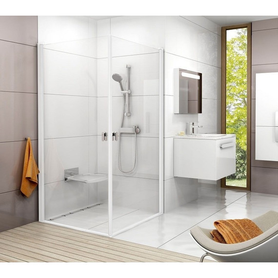 Душевое ограждение Ravak Chrome CRV1+CRV1 90x90 см 1QV70101Z1 белый/прозрачное - фото 3