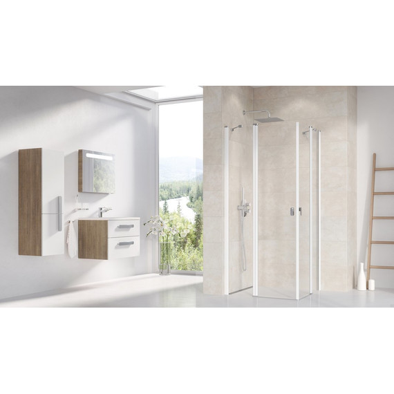 Душевое ограждение Ravak Chrome CRV2+CRV2 110x110 см 1QVD0100Z1 белый/прозрачное - фото 3