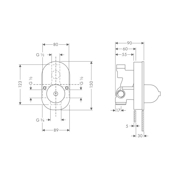Скрытая часть Hansgrohe Ibox 31741180 - фото 2