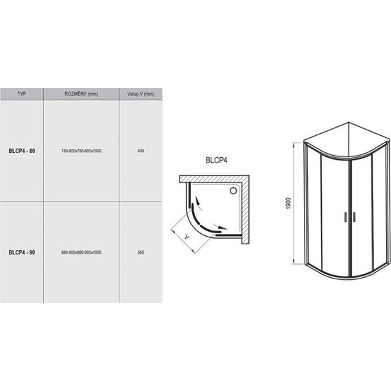 Душевое ограждение Ravak Blix BLCP4 80x80 см 3B240100Z1 белый/прозрачное - фото 4