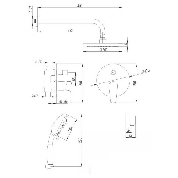 Душевая система для душа Imprese Jesenik VR-15140 - фото 2
