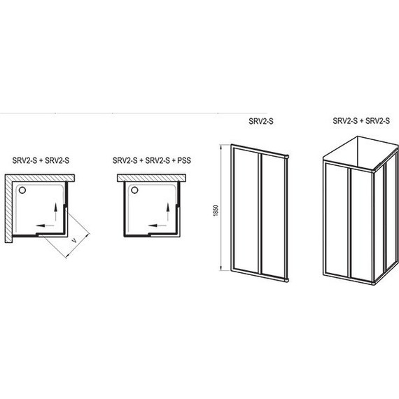Душевое ограждение Ravak Supernova SRV2-S+SRV2-S 80x80 см 14V401O211 белый/pearl - фото, картинка 10 Душевое ограждение Ravak Supernova SRV2-S+SRV2-S 80x80 см 14V401O211 белый/pearl - фото 10