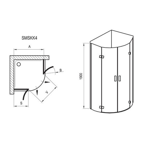 Душевое ограждение Ravak SmartLine SMSKK4 80x80 см 3S244A00Y1 хром/прозрачное - фото 8