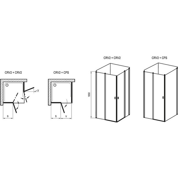 Душевое ограждение Ravak Chrome CRV2+CPS 110х100 см, белый/прозрачное - фото 5