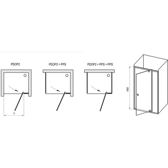 Душевое ограждение Ravak Pivot PPS+PDOP2 90х120 см, белый/прозрачное - фото, картинка 7 Душевое ограждение Ravak Pivot PPS+PDOP2 90х120 см, белый/прозрачное - фото 7
