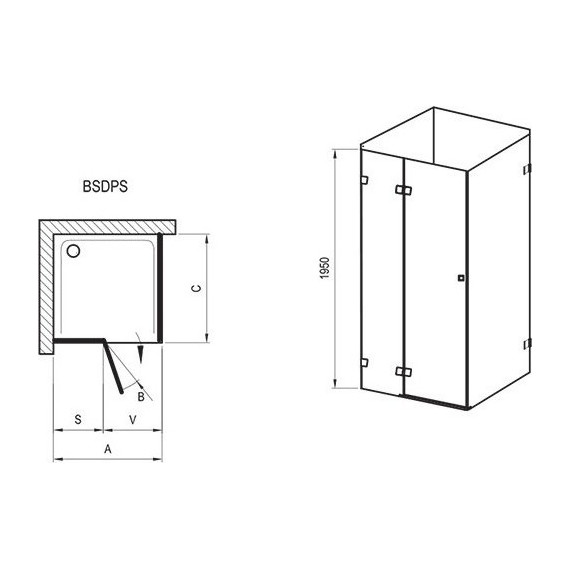 Душевое ограждение Ravak Brilliant BSDPS 90x90 см 0UP77A00Z1 R хром/прозрачное - фото 7