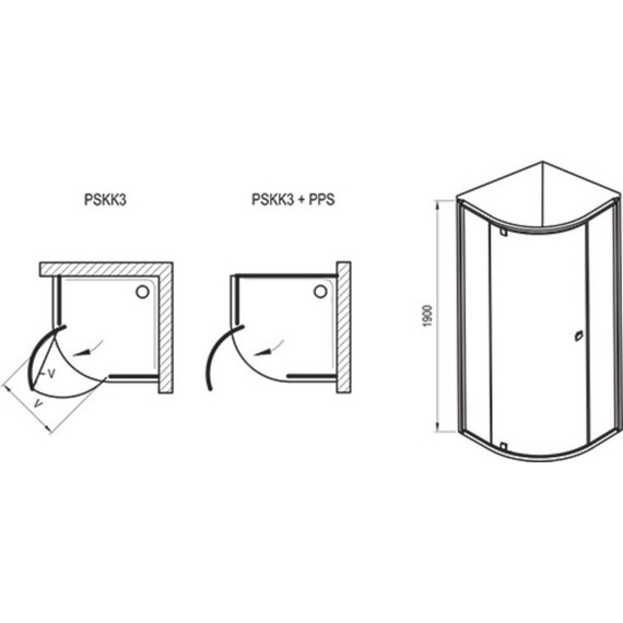Душевое ограждение Ravak Pivot PSKK3 100x100 см 376AA101Z1 белый/прозрачное - фото, картинка 6 Душевое ограждение Ravak Pivot PSKK3 100x100 см 376AA101Z1 белый/прозрачное - фото 6