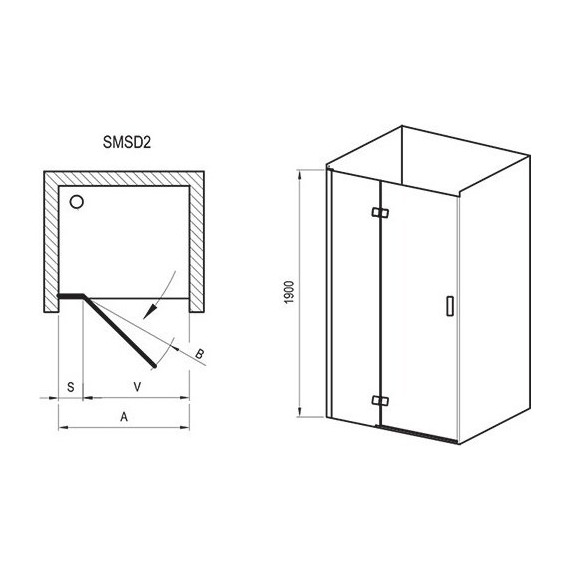 Душевое ограждение Ravak SmartLine SMSD2+SMPS 100x100 см R, хром/прозрачное - фото 6