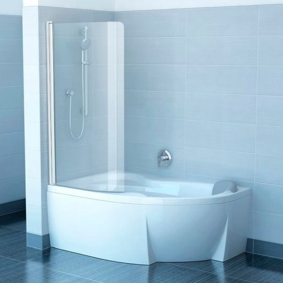 Шторка для ванны Ravak Rosa CVSK1 160/170 7QLS0C00Y1 L алюминий/прозрачное - фото, картинка 2 Шторка для ванны Ravak Rosa CVSK1 160/170 7QLS0C00Y1 L алюминий/прозрачное - фото 2