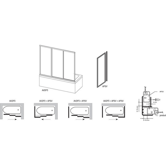 Торцевая шторка Ravak Supernova APSV 80 см 95040102ZG белый/матовое - фото, картинка 4 Торцевая шторка Ravak Supernova APSV 80 см 95040102ZG белый/матовое - фото 4