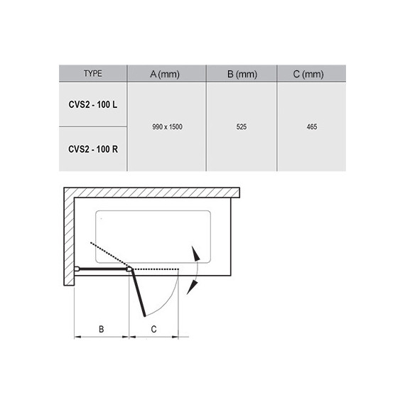 Шторка для ванны Ravak Chrome CVS2 100 см 7QLA0U00Z1 L сатин/прозрачное - фото, картинка 5 Шторка для ванны Ravak Chrome CVS2 100 см 7QLA0U00Z1 L сатин/прозрачное - фото 5