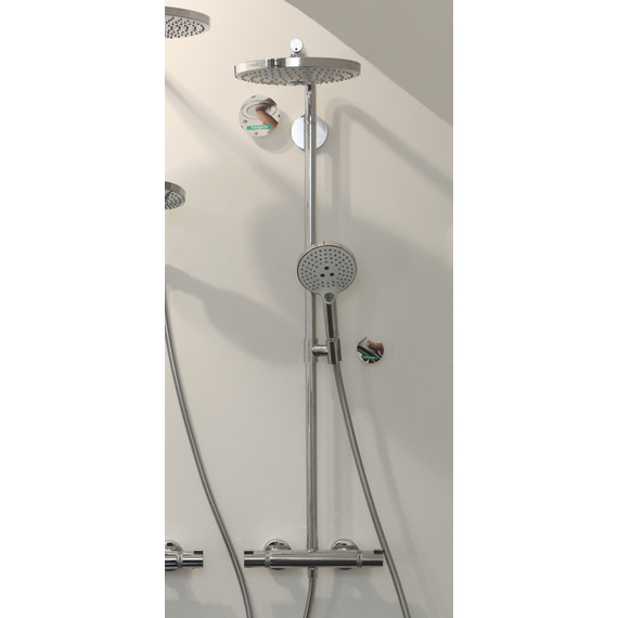 Душевая стойка с термостатом Hansgrohe Raindance Select S Showerpipe 240 2jet 27129400, белый/хром - фото 2