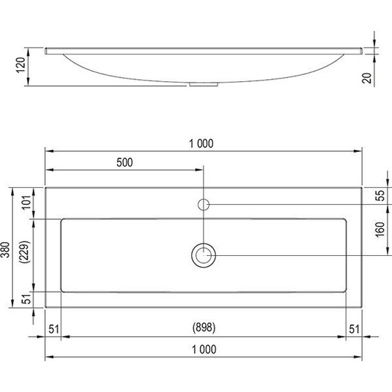 Умывальник Ravak Clear 100 см XJJ01110000 - фото, картинка 11 Умывальник Ravak Clear 100 см XJJ01110000 - фото 11
