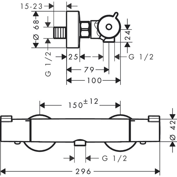 Смеситель для душа с термостатом Hansgrohe Ecostat 1001 CL 13211000 - фото 7