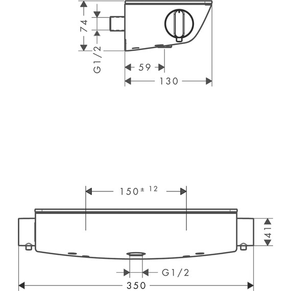 Смеситель для душа с термостатом Hansgrohe Ecostat Select 13161400, белый/хром - фото 8