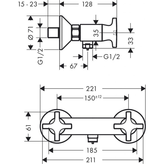 Смеситель для душа Hansgrohe Logis Classic 71260000 - фото 4