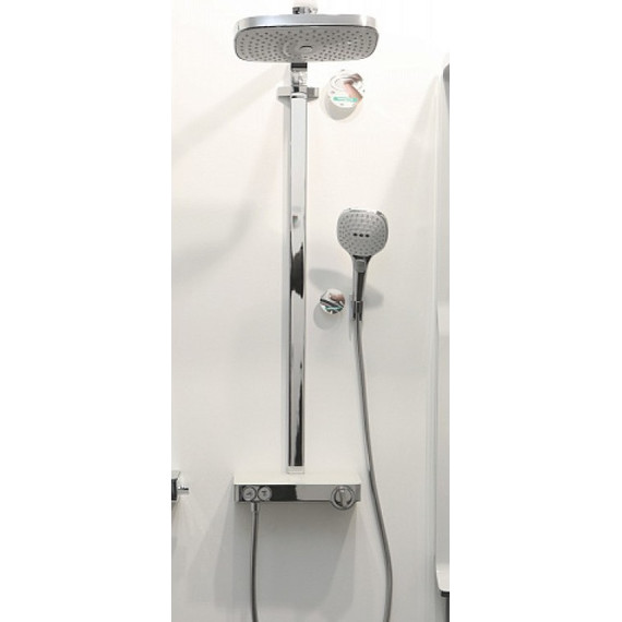 Душевая стойка с термостатом Hansgrohe Raindance Select E 300 2jet Showerpipe 27126400, белый/хром - фото 3