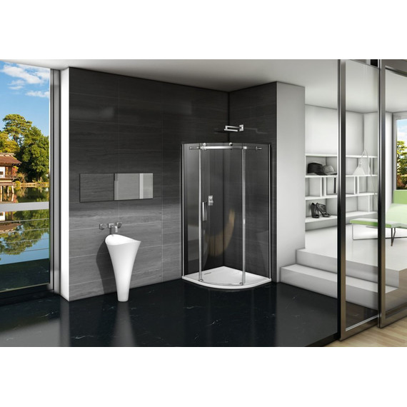 Душевое ограждение Bas Galaxy R-100-C-CH 100х100 см, хром/прозрачное - фото, картинка 2 Душевое ограждение Bas Galaxy R-100-C-CH 100х100 см, хром/прозрачное - фото 2