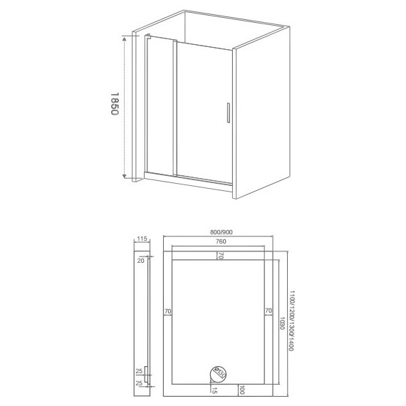 Душевая дверь Bas Mokka WTW-140-C-WE 140 см алюминий/прозрачное - фото 8