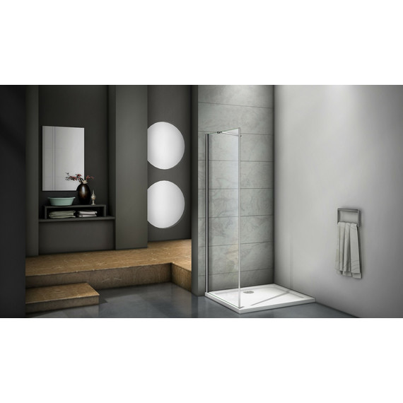 Боковая стенка Bas Mokka SP-100-C-WE 100 см алюминий/прозрачное - фото, картинка 5 Боковая стенка Bas Mokka SP-100-C-WE 100 см алюминий/прозрачное - фото 5