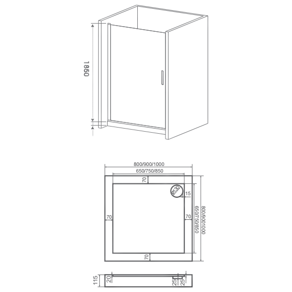 Душевая дверь Bas Mokka DR-100-C-WE 100 см алюминий/прозрачное - фото 7