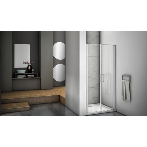 Душевая дверь Bas Mokka SD-80-C-WE 80 см алюминий/прозрачное - фото 5