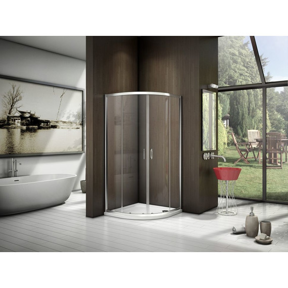 Душевое ограждение Bas Latte R-80-C-WE 80х80 см, алюминий/прозрачное - фото 2