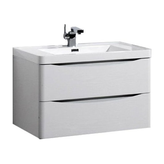 Тумба подвесная с раковиной BelBagno ANCONA-N-900-2C-SO-BL 90 см, белый - фото 