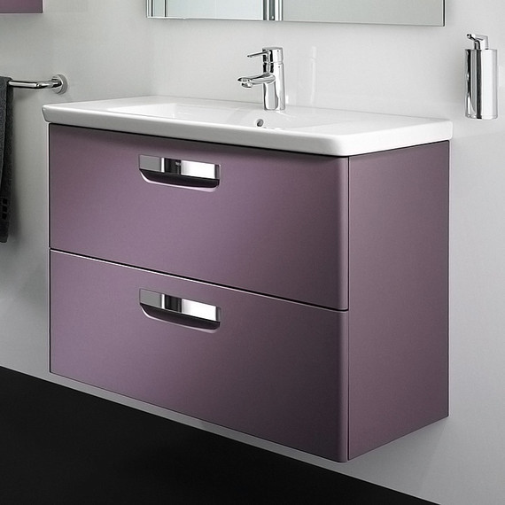 Тумба подвесная с раковиной Roca Gap 80 см ZRU9302740, фиолетовый - фото 3