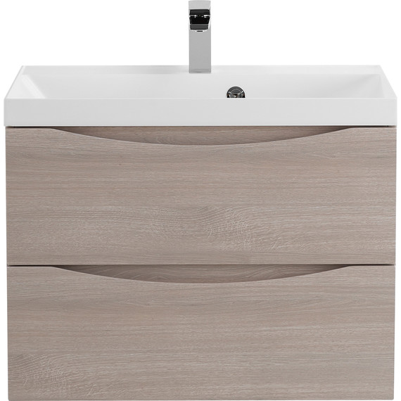 Тумба подвесная с раковиной BelBagno MARINO-600-2C-SO-RG-P 60 см, Rovere Grigio - фото 