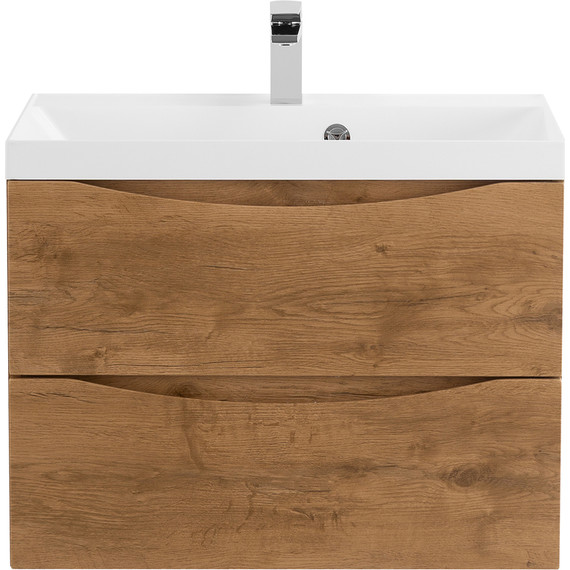 Тумба подвесная с раковиной BelBagno MARINO-700-2C-SO-RN-P 70 см, Rovere Nature - фото 