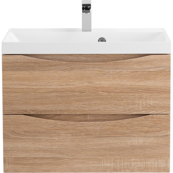 Тумба подвесная с раковиной BelBagno MARINO-700-2C-SO-WO-P 70 см, Rovere Bianco - фото 